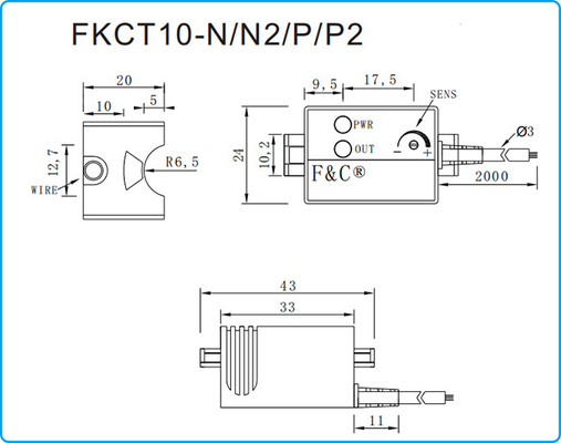 ท่อตรวจวัดระดับน้ำ 13 มม. เซ็นเซอร์สวิทช์แบบ Capacitive PNP FKCT10-P 12-24V DC